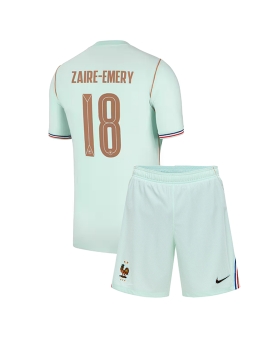 Billige Fotballdrakt Frankrike Warren Zaire-Emery #18 Replika Bortedraktsett Barn VM 2026 Kortermet (med bukser)